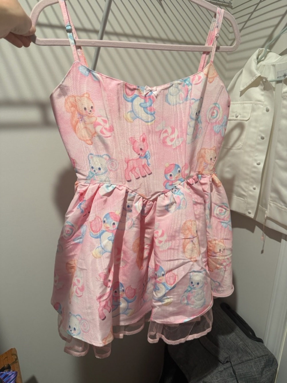 NWT Dolls Kill Pink Pastel Animal Print Corset Mini Dress